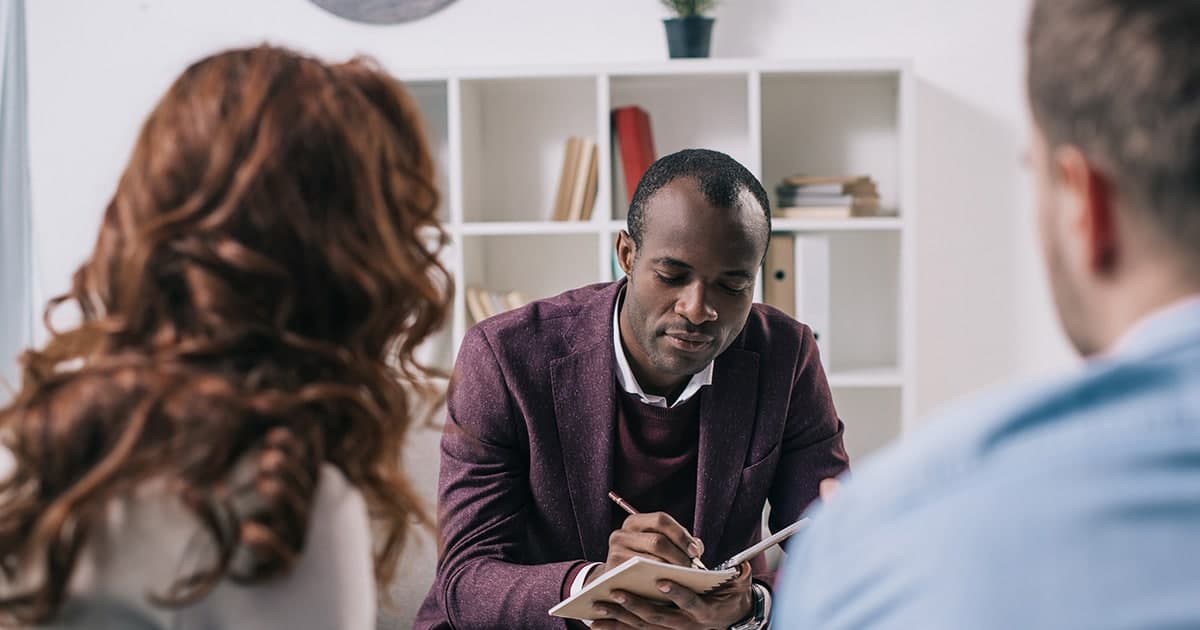 Man speaking to a healthcare professional about TRT and Anxiety