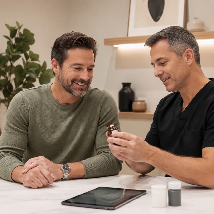 Mantality Health physician and patient reviewing progress at a follow-up visit