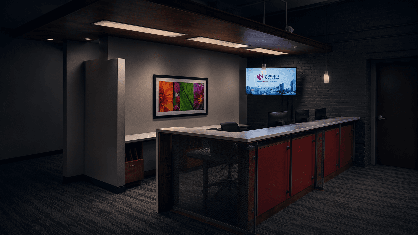 Reception desk inside the Mantality Health Omaha clinic