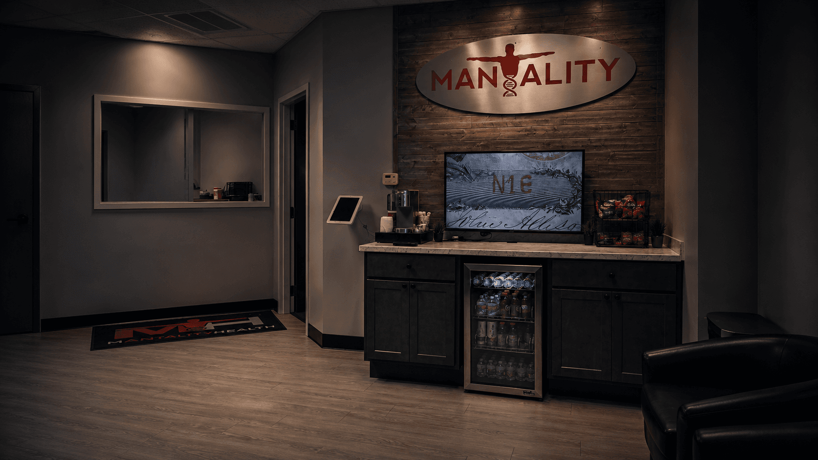 Refreshment area inside the Mantality Health St. Louis clinic