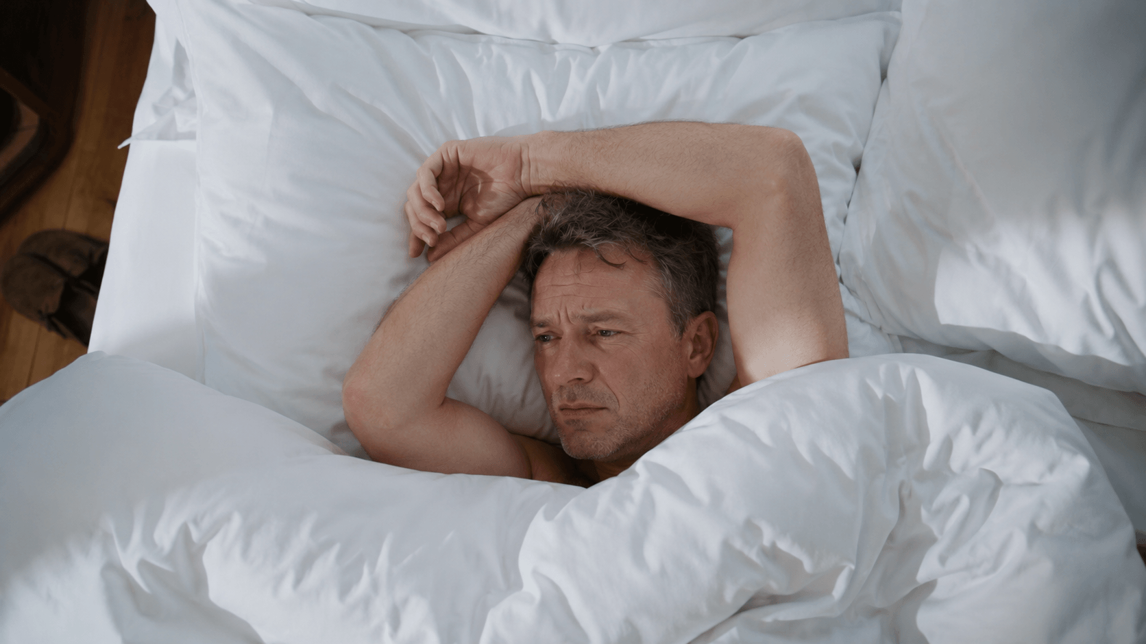 Man with disrupted sleep