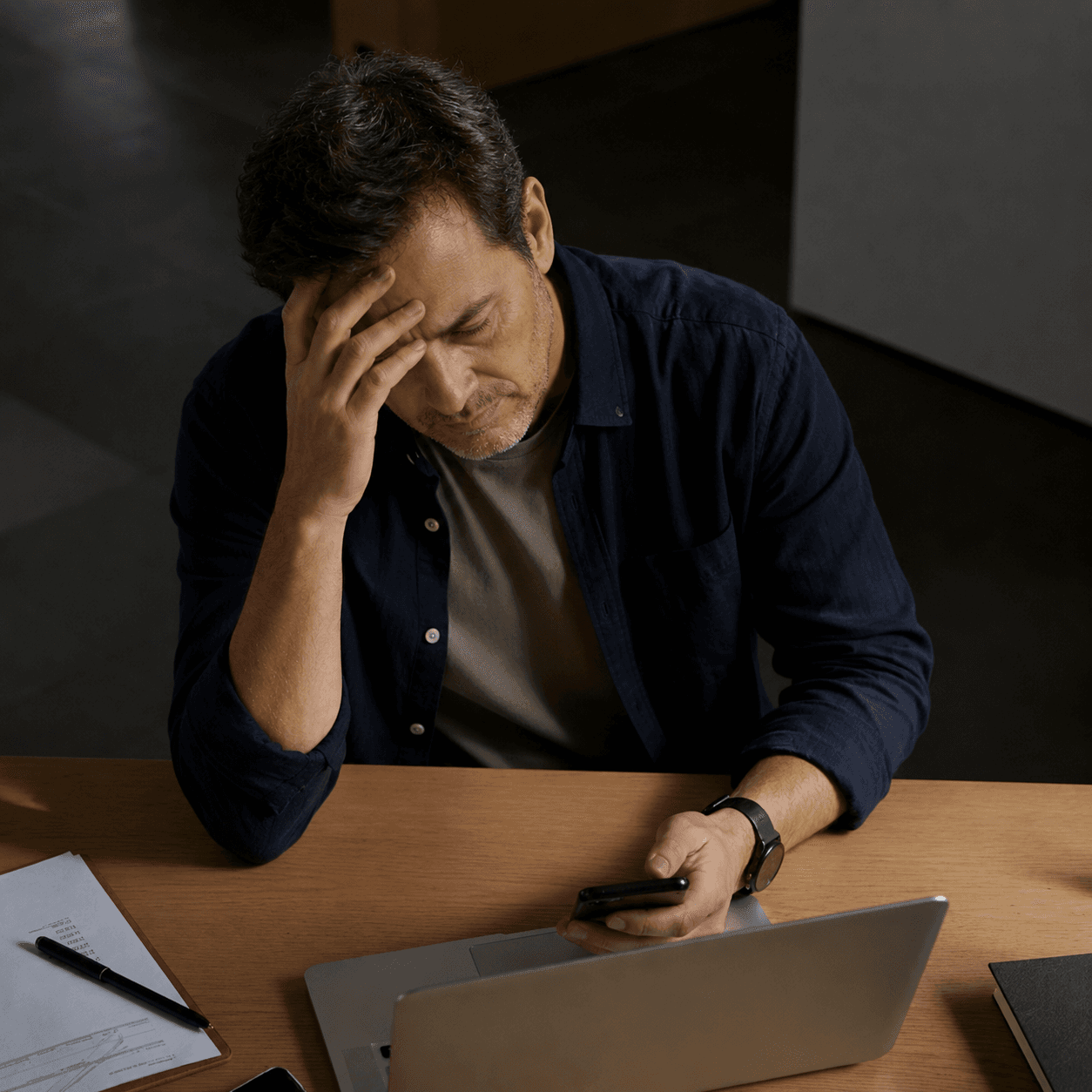 Man experiencing mood changes