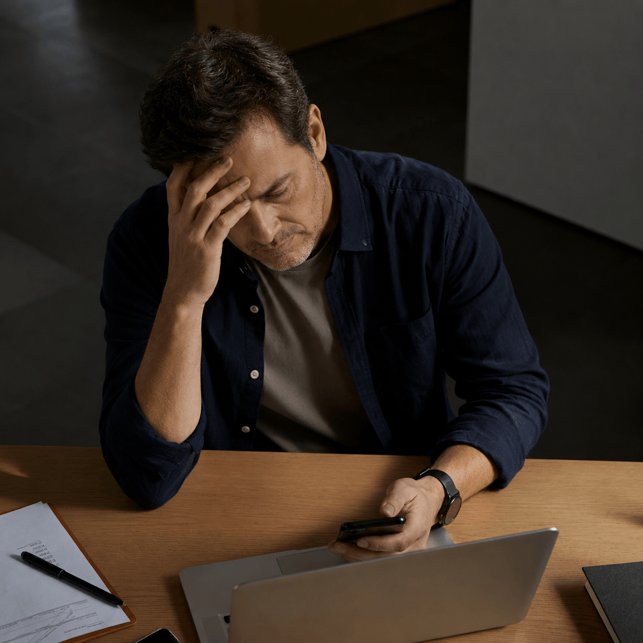 Man experiencing mood changes