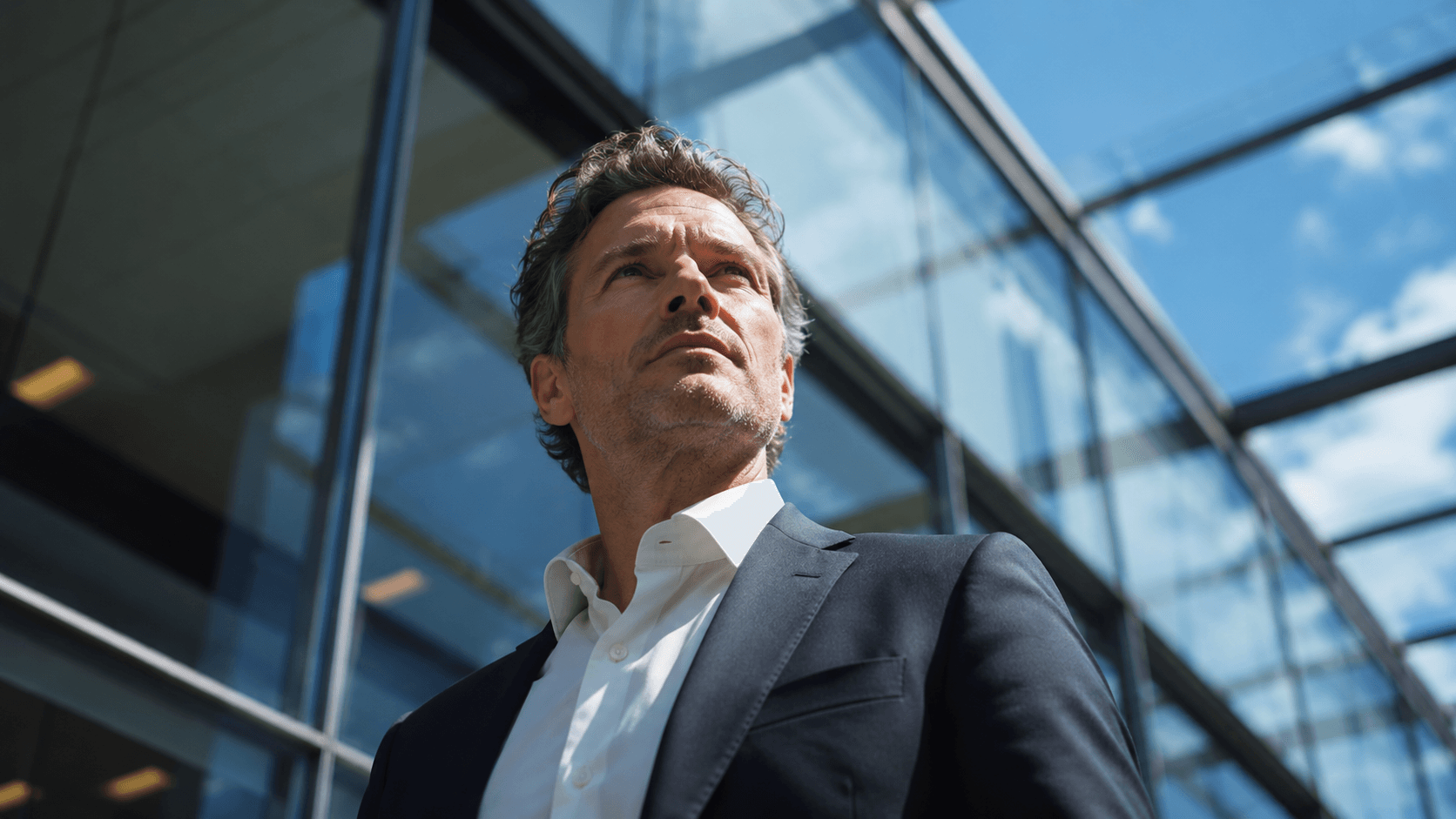 Confident man maintaining his results as a new baseline