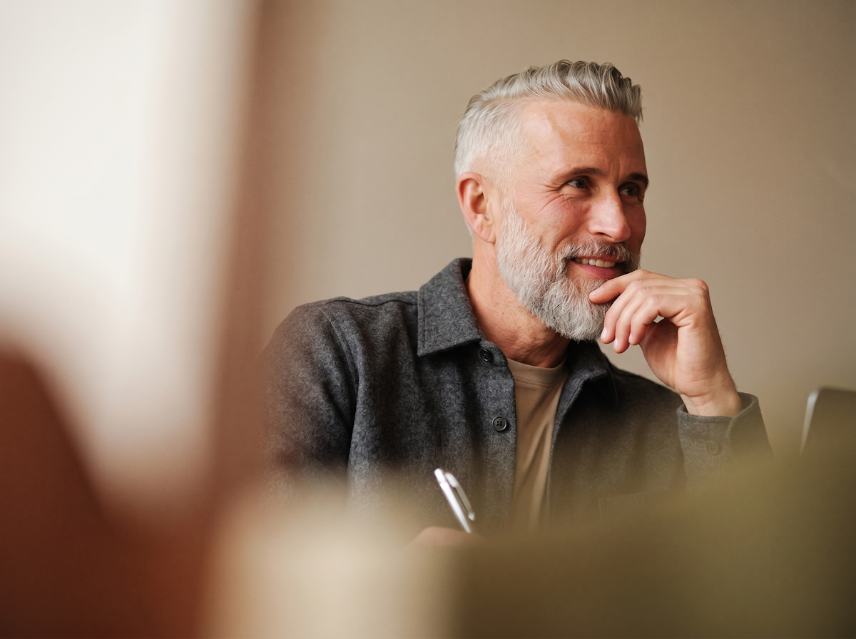Smiling man in his forties