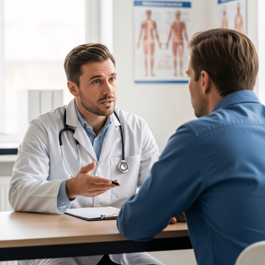 Man receiving consultation for TRT